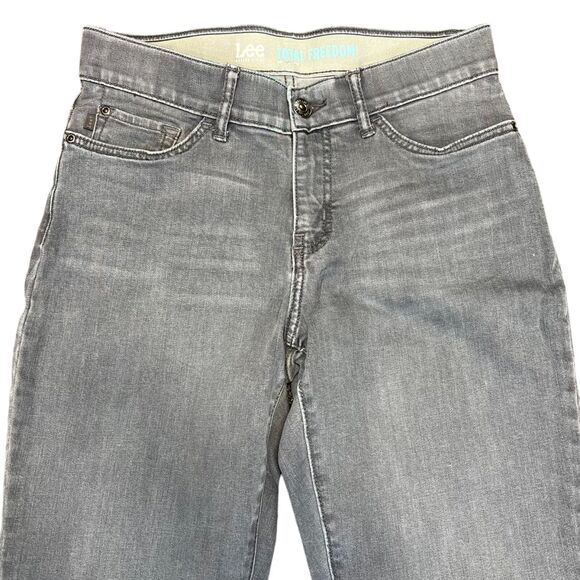 Lee Womens Denim Blue Jeans Pants Total Freedom Fit Straight Leg Gray 6 Short - Picture 2 of 8